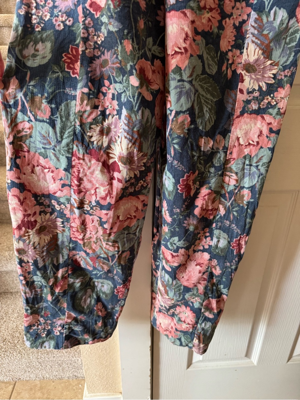 Vintage Laura Ashley jumpsuit floral corduroy blue floral size small - Picture 4 of 11